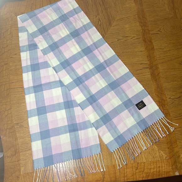 COACH Vintage Check Plaid Wool Cashmere Fringe Scarf - Picture 3 of 8